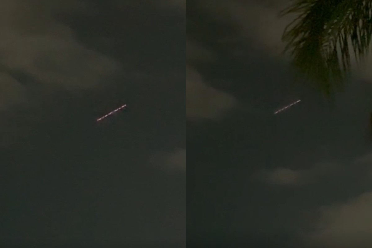 Trenó do Papai Noel? Rastro de fogo é registrado no céu de Campo Grande