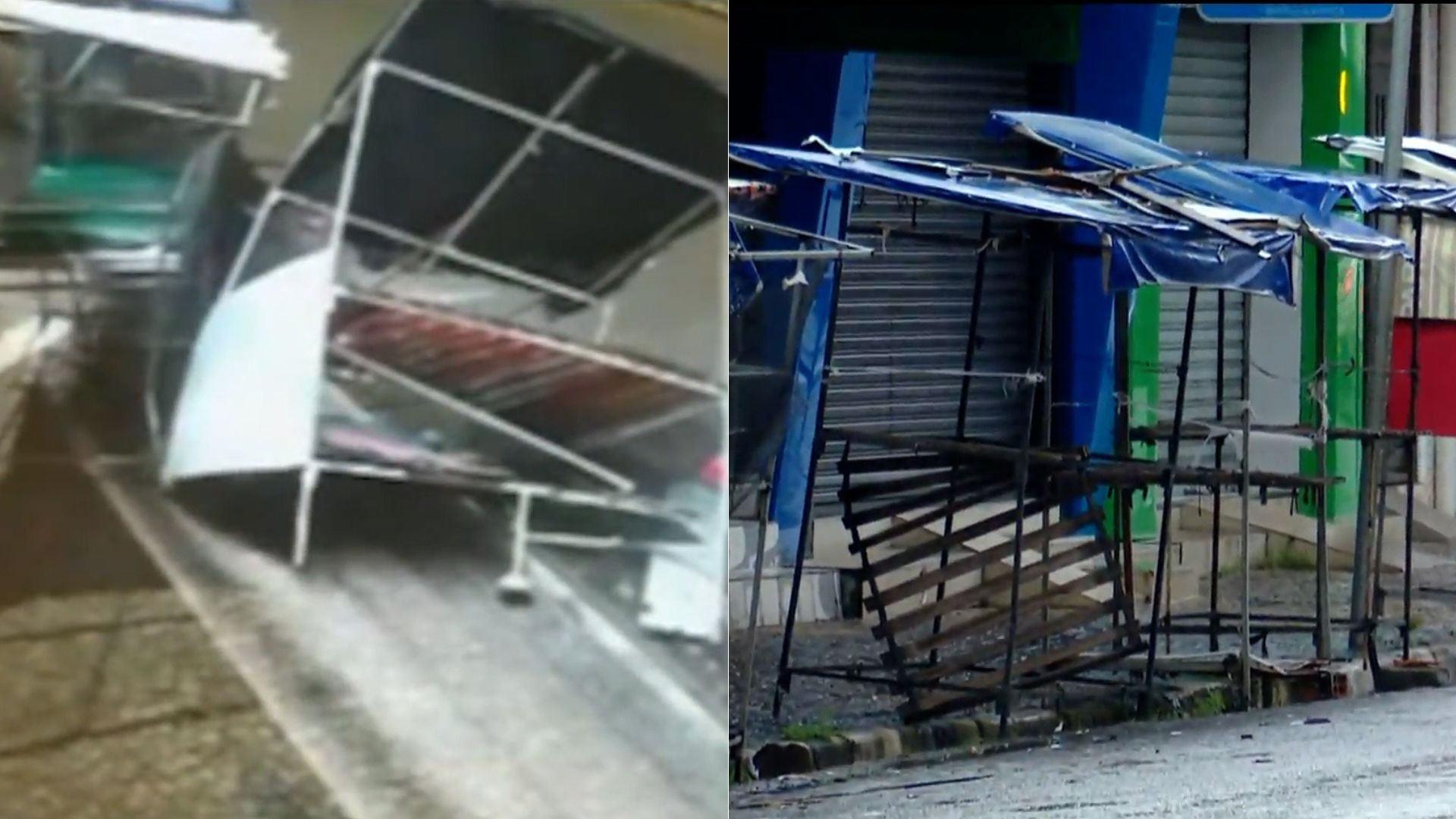 Sete barracas são destruídas após carro invadir área de camelôs em Santa Inês