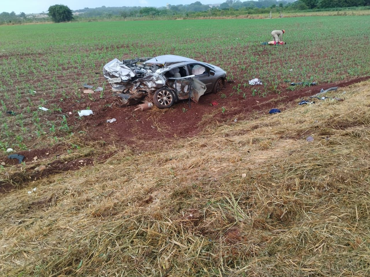 Acidente entre carro e caminhonete deixa uma morte na MS-162, em Maracaju