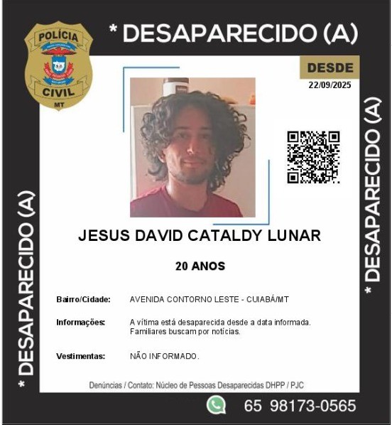 Jovem venezuelano está desaparecido há 15 dias em Cuiabá  