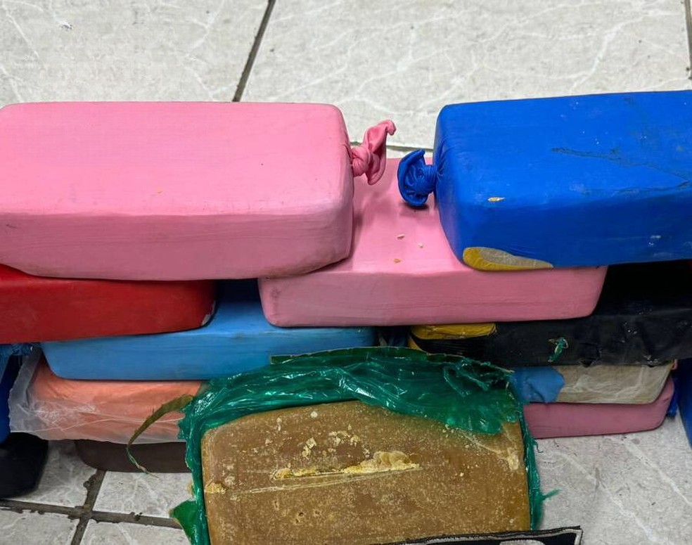 Drogas encontradas no carro que era dirigido pelo homem — Foto: Polícia Civil