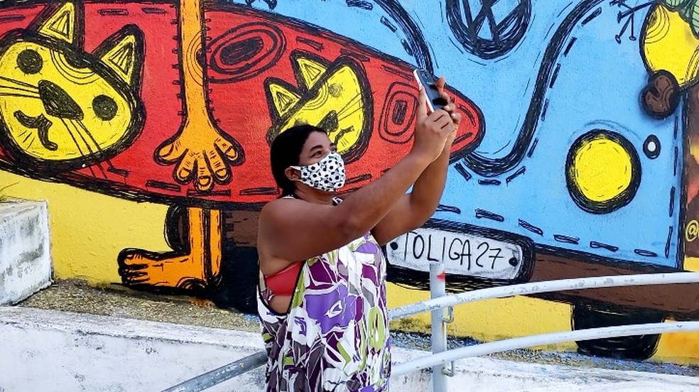 Escadaria de Mãe Luiza foi repaginada para orgulho da comunidade — Foto: Paulo Martin/Inter TV Cabugi