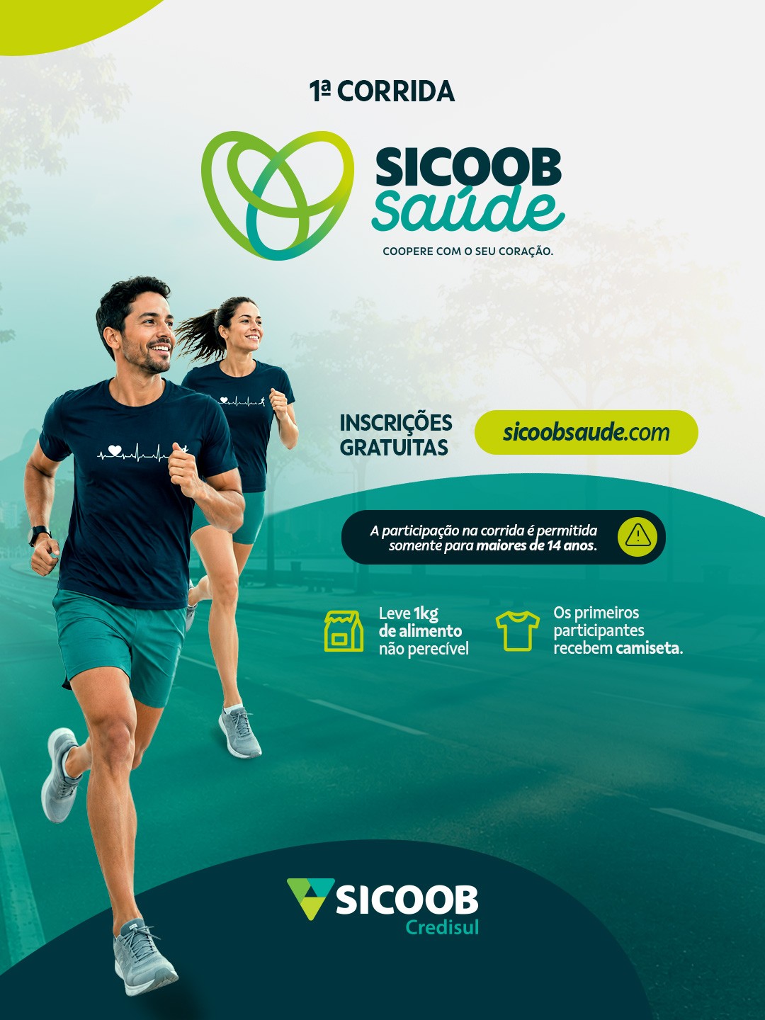 Sicoob Saúde 2026 abre inscrições para corrida pelo Dia Mundial do Coração