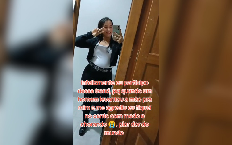 Ariane Martins Duarte postou vdeo contando que era vtima de violncia domstica, em Piracanjuba — Foto: Reproduo/Redes Sociais