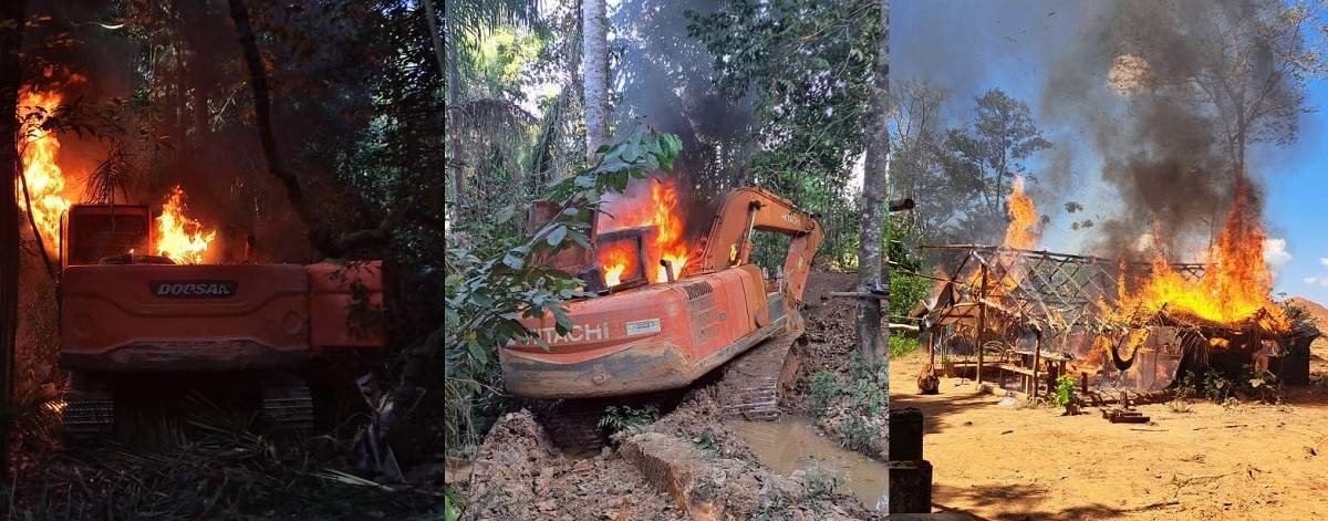 Ibama e PF destroem 31 escavadeiras em operação contra garimpo ilegal na Terra Indígena Kayapó, no Pará