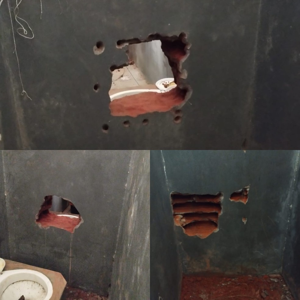 Policiais penais acharam buracos em duas celas do bloco 7 do presídio de Cruzeiro do Sul — Foto: Arquivo/Iapen-AC