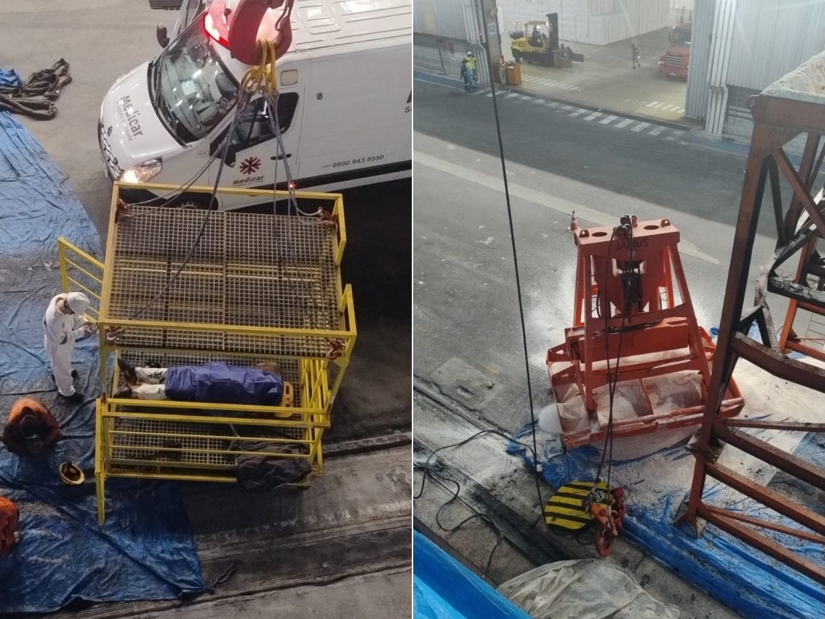 Tripulante chinês morre após ser atingido por cabo de guindaste em navio no Porto de Santos