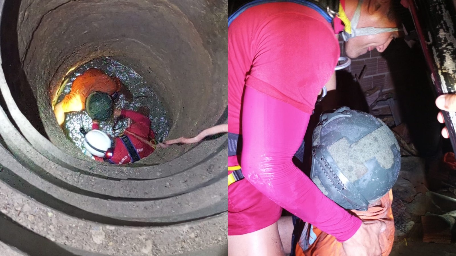 Vídeo: Homem é resgatado após cair em cacimba de 15 metros ao tentar salvar galinha no Ceará