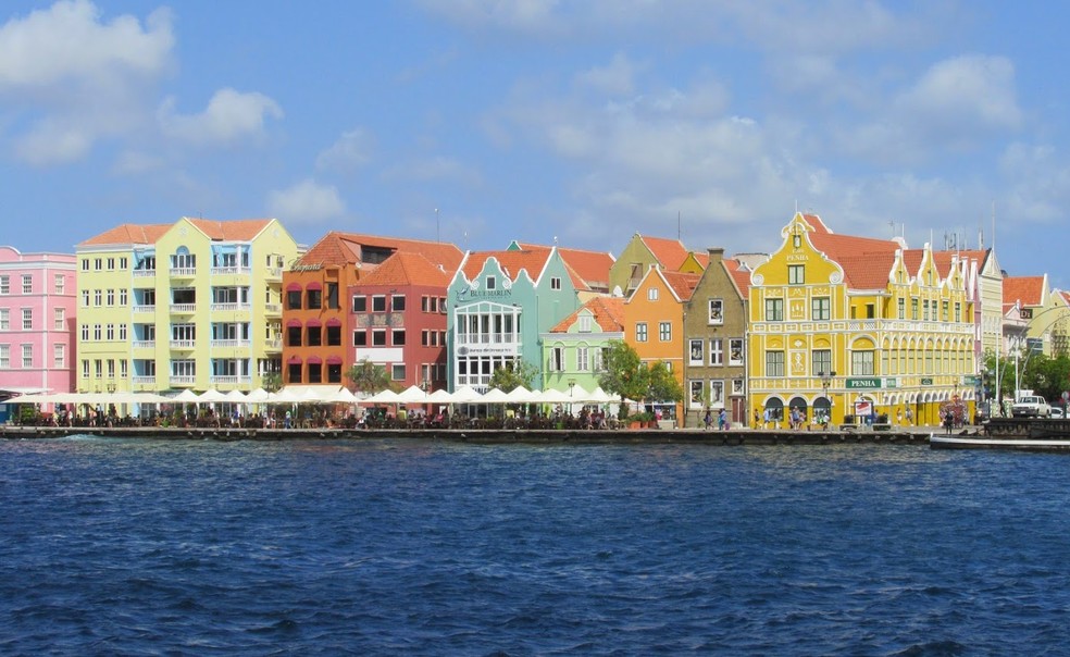 Vista de Willemstad, em Curaao.  Foto: Karina Trevizan/G1