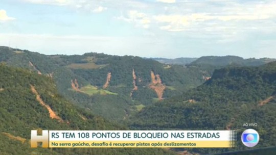 Estradas que cortam o Rio Grande do Sul têm 108 pontos de bloqueio total ou parcial - Programa: Jornal Hoje 
