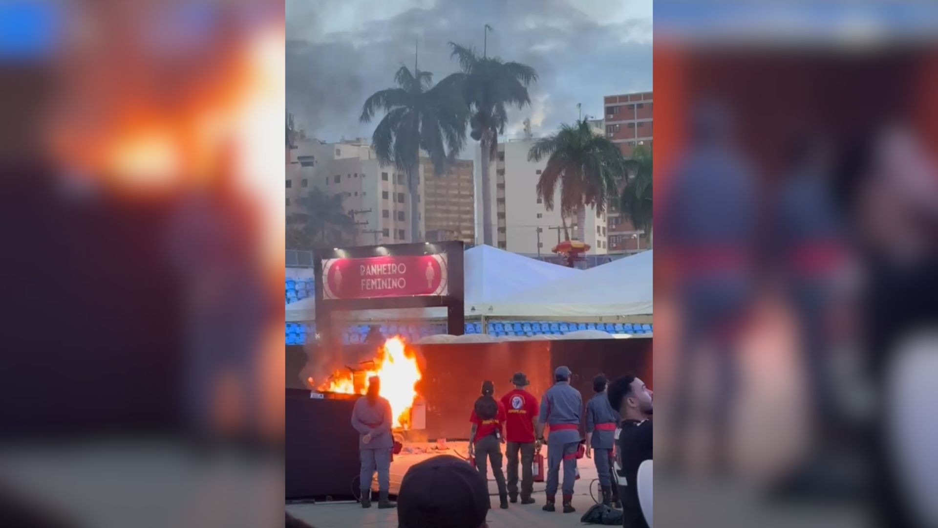 Fogo atinge estrutura antes de show do Luan Santana em Goiânia