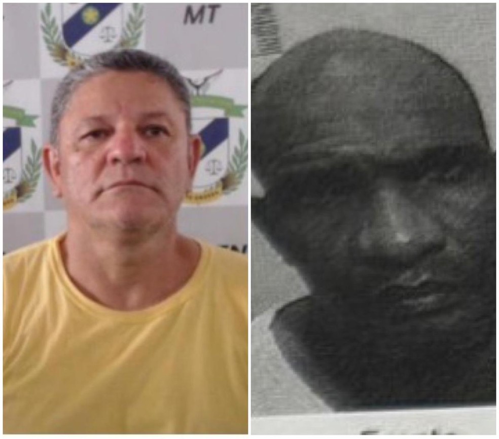 Osnezio Pereira, de 58 anos, (à esquerda) e Wilson pereira dos Santos, de 54 anos, (à direita) são procurados pela Polícia Penal. — Foto: Sesp-MT/Divulgação