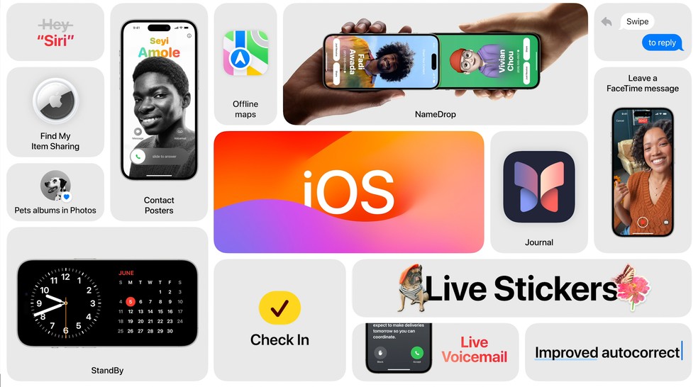 Novidades do iOS 17 — Foto: Reprodução/Apple