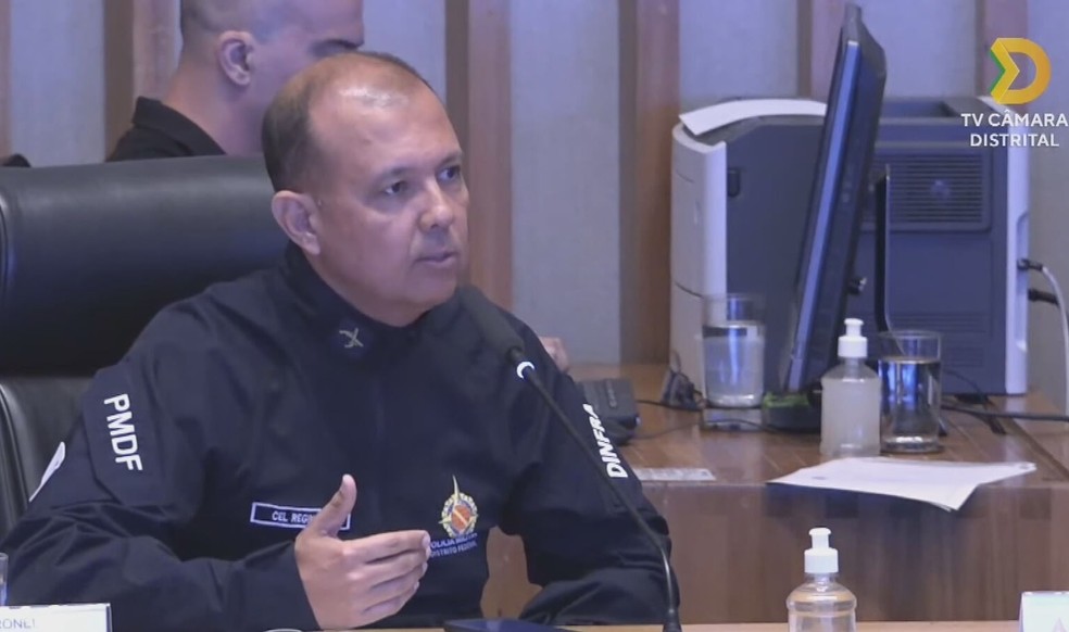 Coronel Reginaldo de Souza Leitão, da PMDF — Foto: TV Câmara Distrital/Reprodução