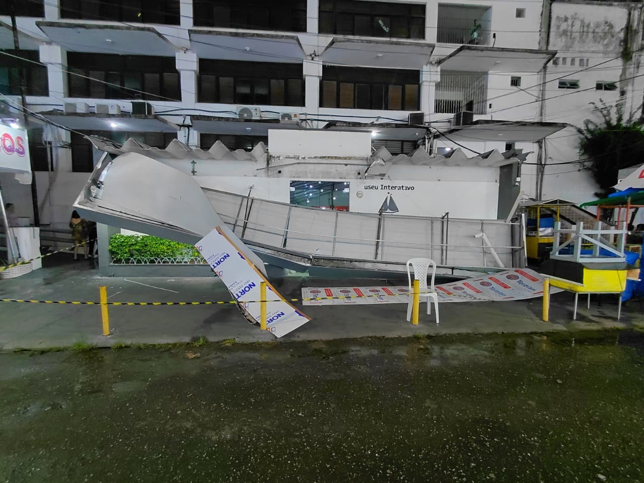 Estrutura do Memória de Nazaré desaba em Belém após forte chuva