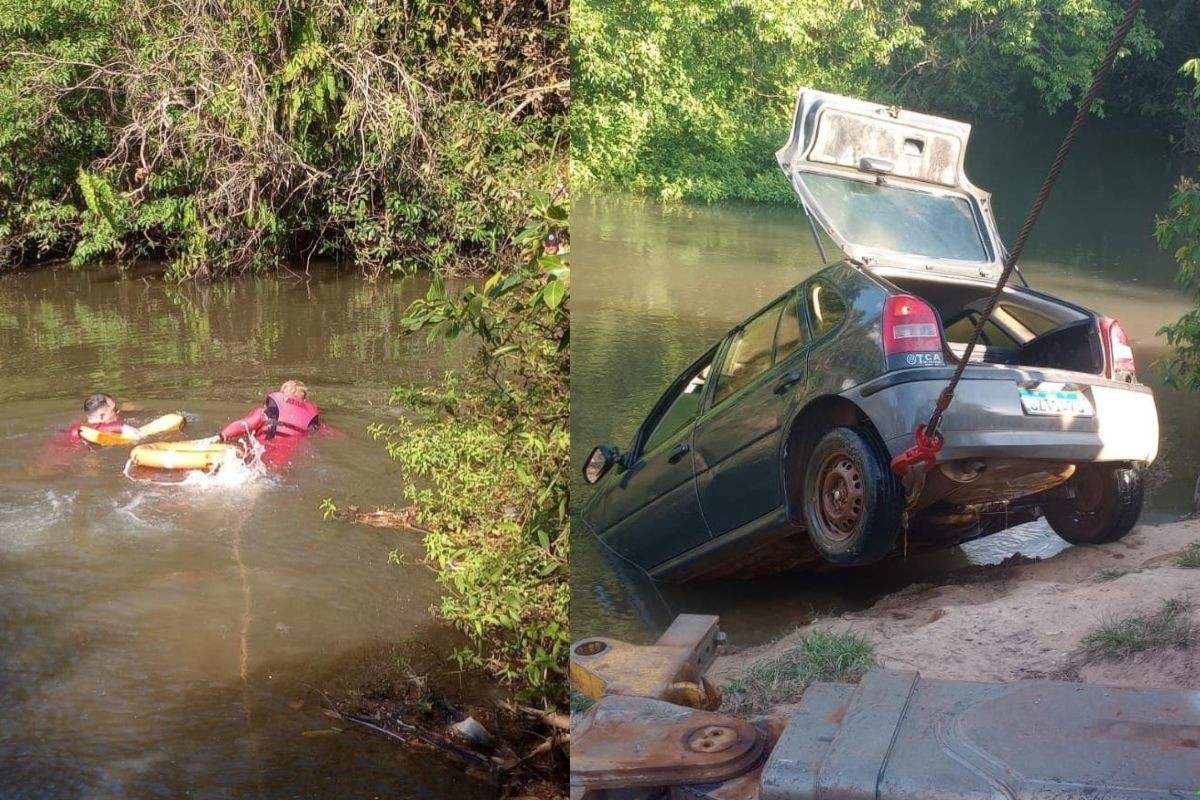 Motorista sobrevive após ficar agarrado a galhos em rio de Sinop (MT)