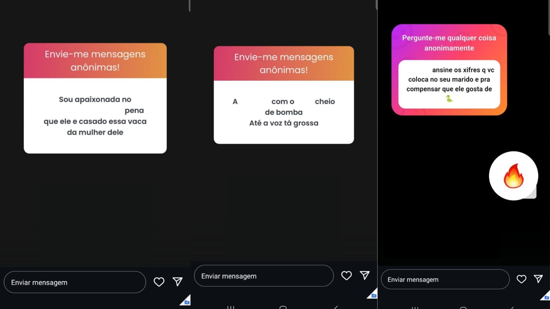 Presente para ex, anabolizantes e declarações amorosas: prints mostram fofocas publicadas por jovem para extorquir moradores em MG