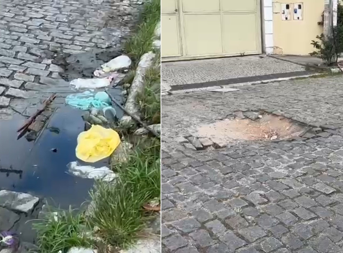 Bueiro entupido e buraco em expansão geram risco e mau cheiro no Jardim Flamboyant, em Cabo Frio