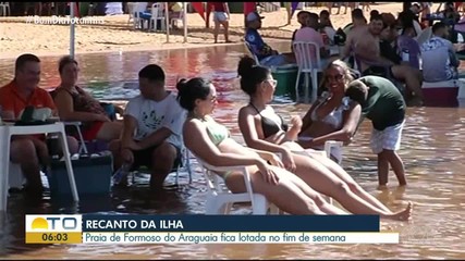 Banhistas aproveitam praia em Formoso do Araguaia no fim de semana