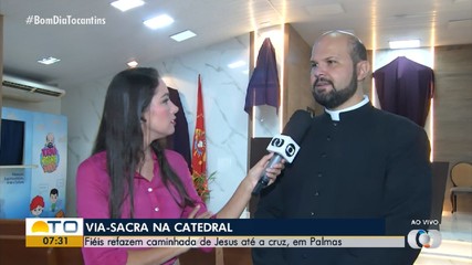 Via-sacra na Catedral: fiéis refazem caminhada de Jesus até a cruz, em Palmas