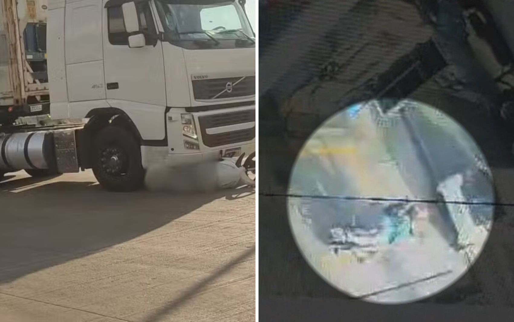 Vídeo mostra mãe e filho em moto pouco antes de criança morrer ao ser atropelada por caminhão