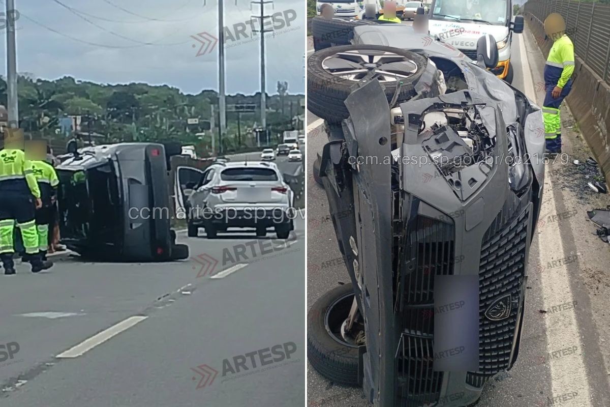 Entenda: Engavetamento deixa quatro feridos em rodovia do litoral de SP