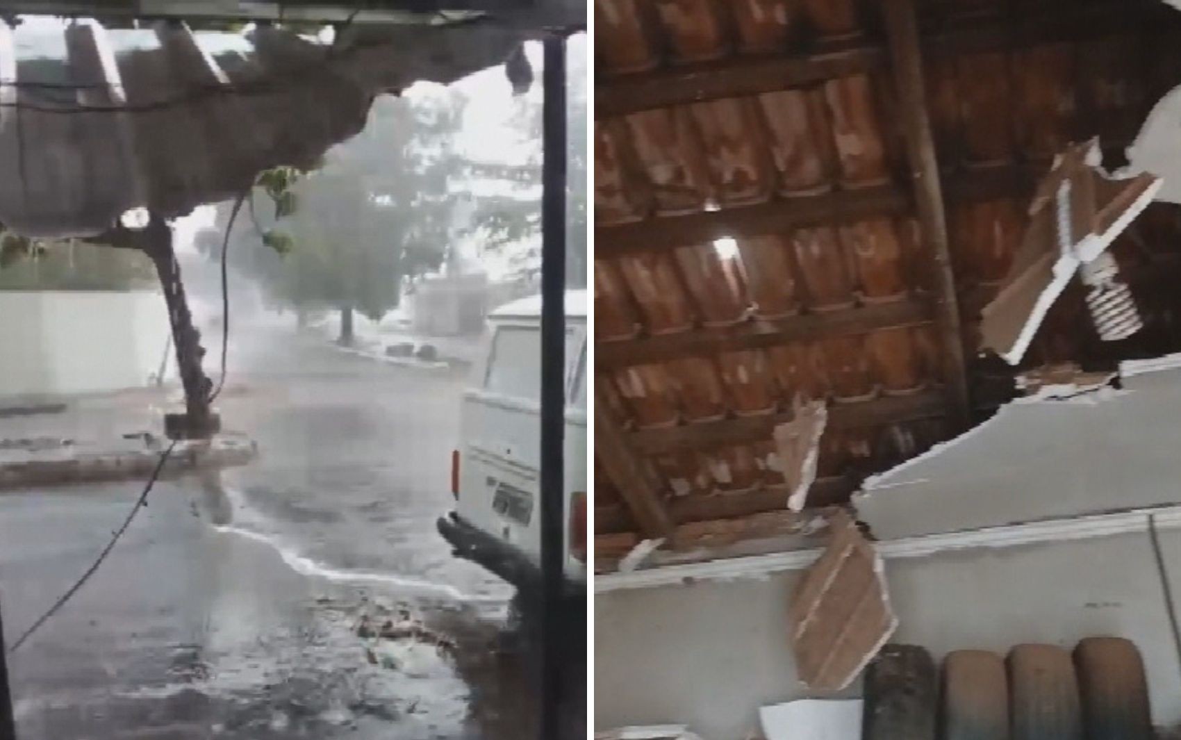 Chuva com granizo e vento forte provocam estragos em diferentes cidades de Goiás; veja como fica o tempo no estado