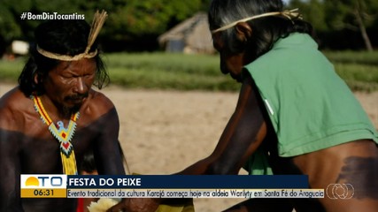 Indígenas Karajá realizam a tradicional Festa do Peixe em aldeia
