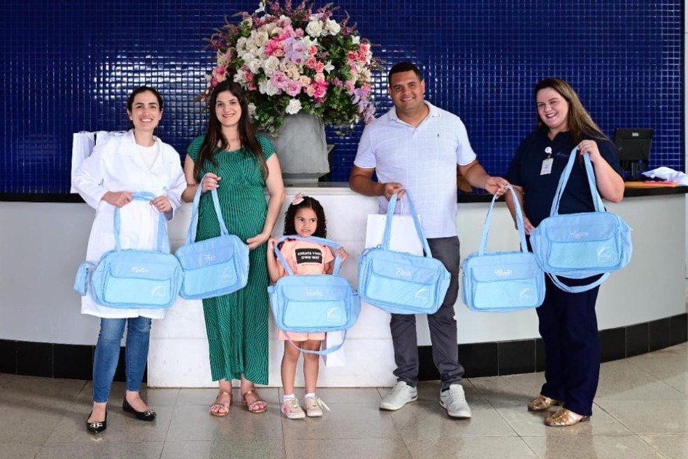 Recepção de Quezia, grávida de sêxtuplos, no hospital onde foi internada nesta terça-feira (5) no ES — Foto: São Bernardo