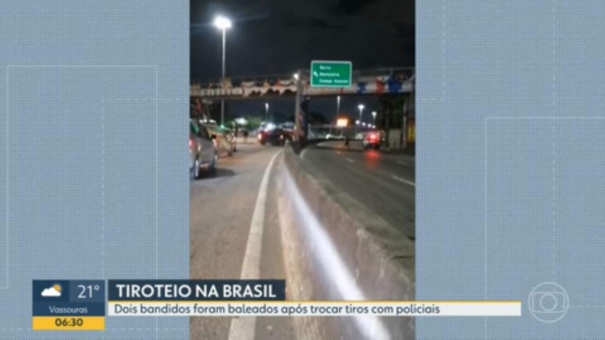 Tiroteio na Avenida Brasil tem corre-corre, pista fechada e suspeitos baleados; um homem morreu 