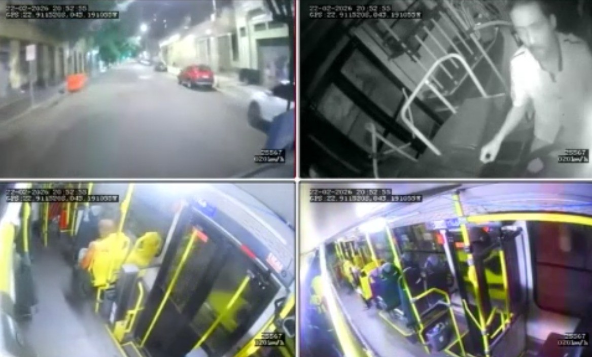 Vídeo mostra motorista preso por estupro apagando as luzes do ônibus quando idosa estava sozinha no veículo