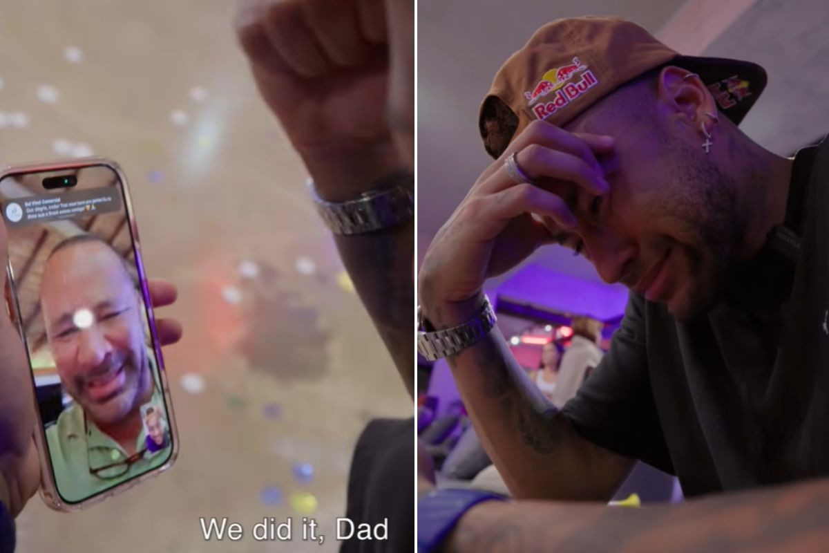 Neymar chora com pai em videochamada após convocação para a Copa: ‘Consegui’