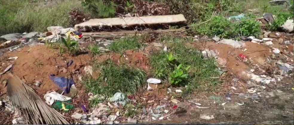 Lixo na Praça Augusto Severo, em Natal — Foto: Inter TV Cabugi/Reprodução