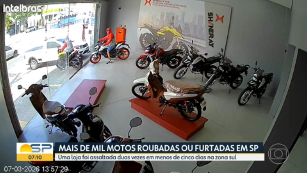 A cada 41 minutos, uma moto é roubada ou furtada em São Paulo