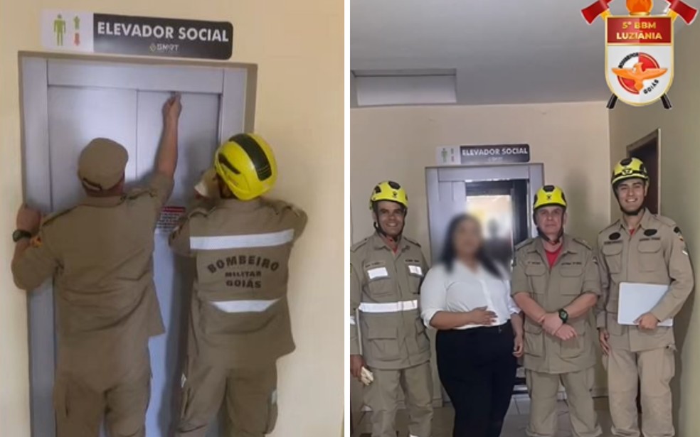 Bombeiros resgatam mulher e revelam gravidez em Luziânia — Foto: Divulgação/Corpo de Bombeiros