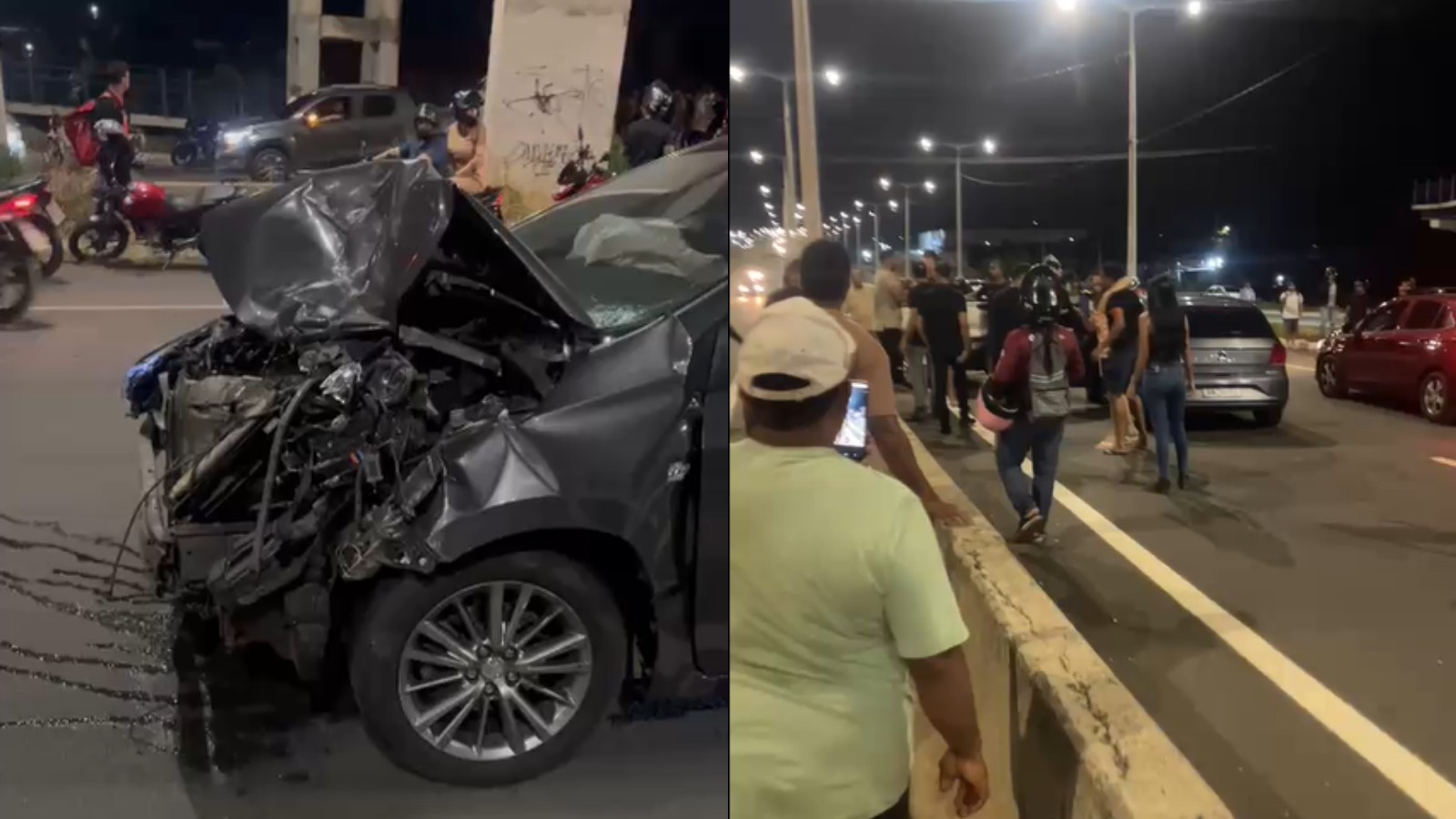 Engavetamento na BR-316 em Teresina envolve sete veículos; testemunhas citam racha