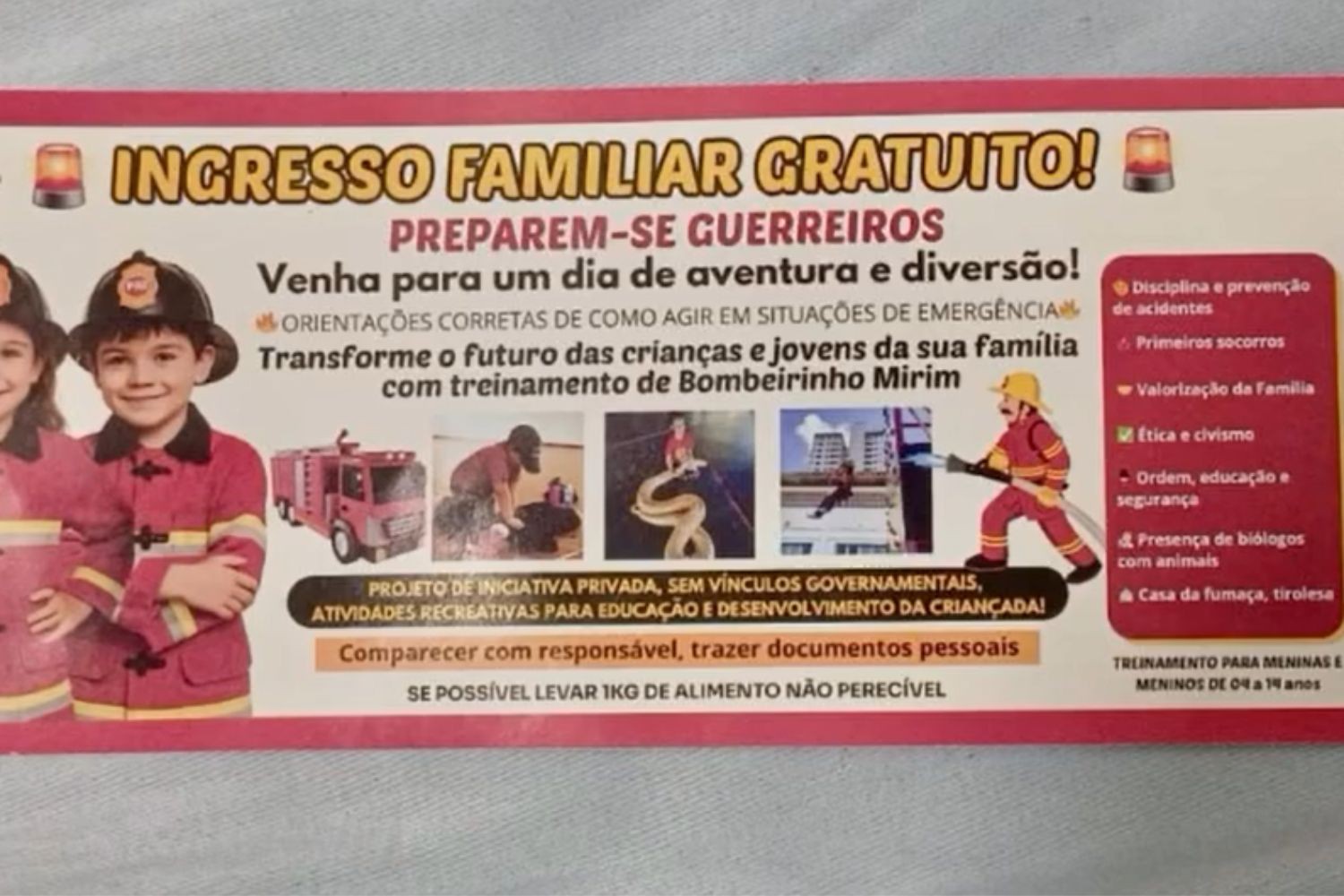 Quadrilha que usava jiboia para vender falso curso de bombeiro para crianças é presa no interior de SP; VÍDEO 