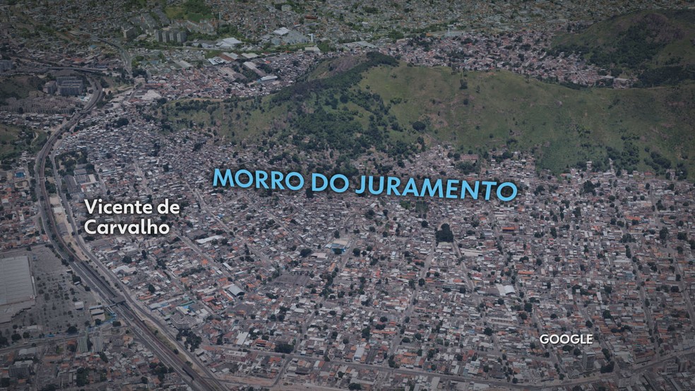 Morro do Juramento fica em Vicente de Carvalho, na Zona Norte — Foto: Reprodução/TV Globo