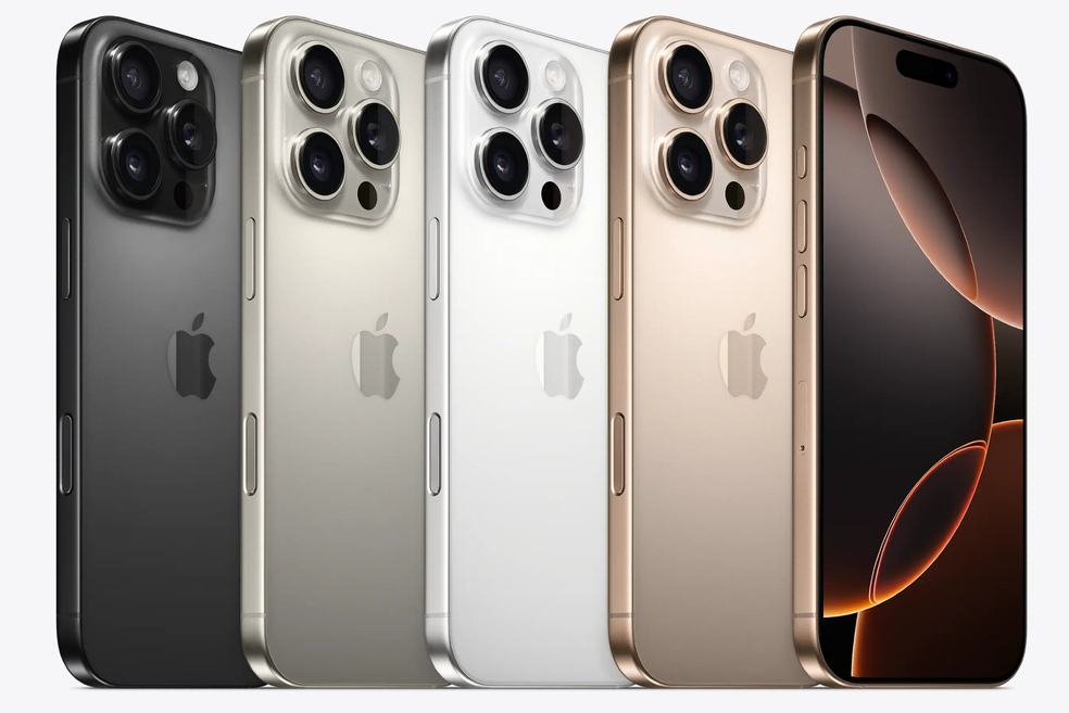 iPhone 16 Pro e iPhone 16 Pro Max serão vendidos em quatro cores — Foto: Divulgação/Apple