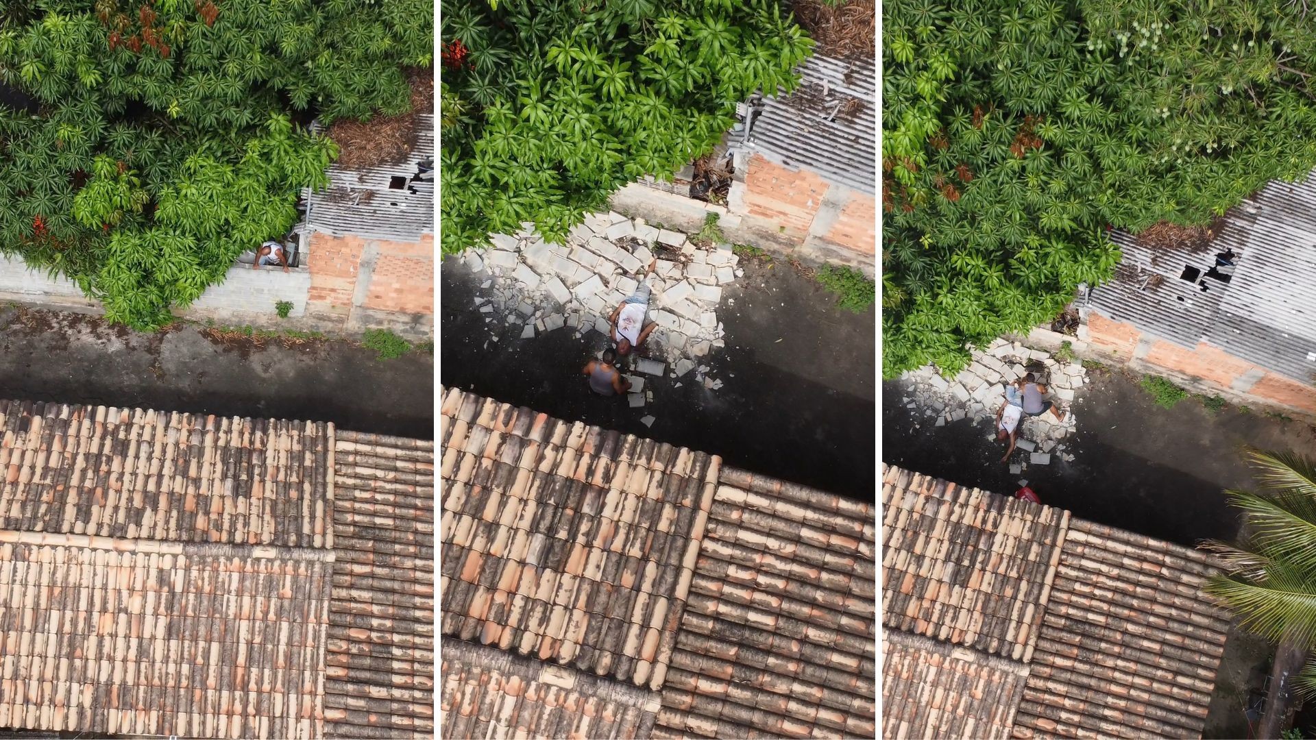 Homem tenta escapar de incêndio em casa pulando muro e estrutura cai em cima dele em Cariacica