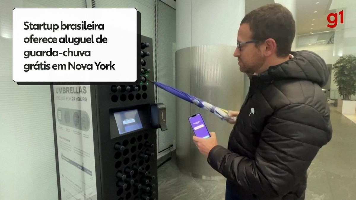 Startup brasileira oferece aluguel de guarda-chuva grátis em Nova York