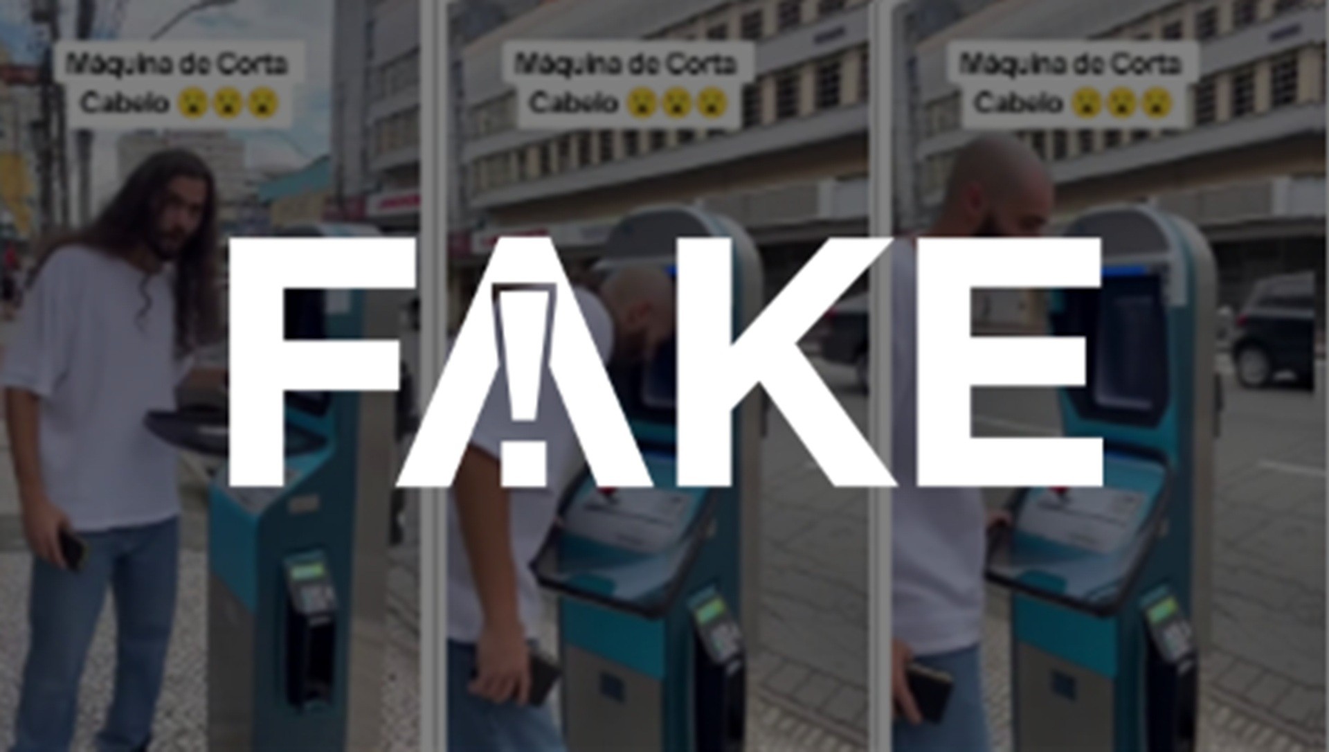 É #FAKE vídeo de 'totem' automático para cortar cabelo em calçada; cena foi criada com inteligência artificial