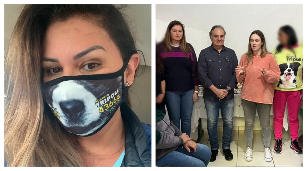 Fernanda Galdino exibe fotos nas redes sociais fazendo campanha para a família Tripoli, do PV. — Foto: Reprodução/Redes Sociais