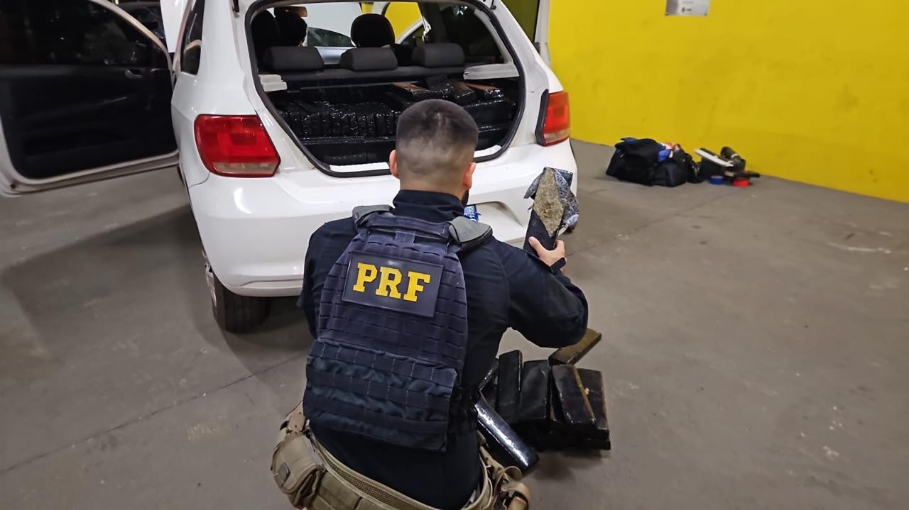 Polícia persegue carro e apreende mais de meia tonelada de maconha na BR-153 de Rio Preto
