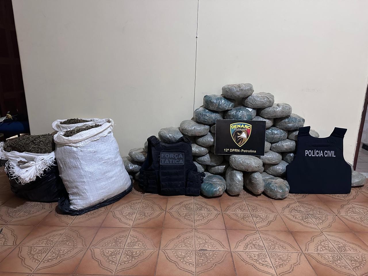Polícias de PE e PI prendem 04 homens em flagrante e apreendem cerca de 83kg de maconha