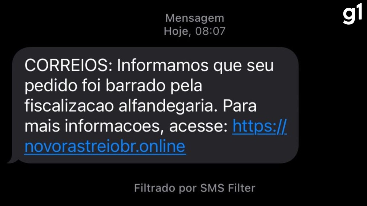 SMS com link de cobrança sobre encomenda taxada é golpe, dizem Correios;  veja como se prevenir | Rio Grande do Sul | G1