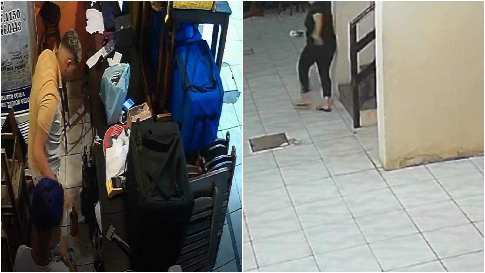 VÍDEO: Mulher flagra assalto em pizzaria por câmeras, corre até batalhão da polícia e ajuda na captura de suspeitos