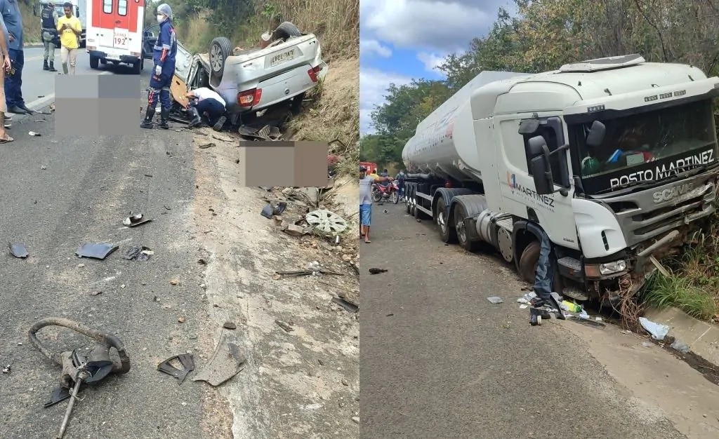 Policial militar e esposa morrem em grave acidente com caminhão de combustível em Angical, no PI