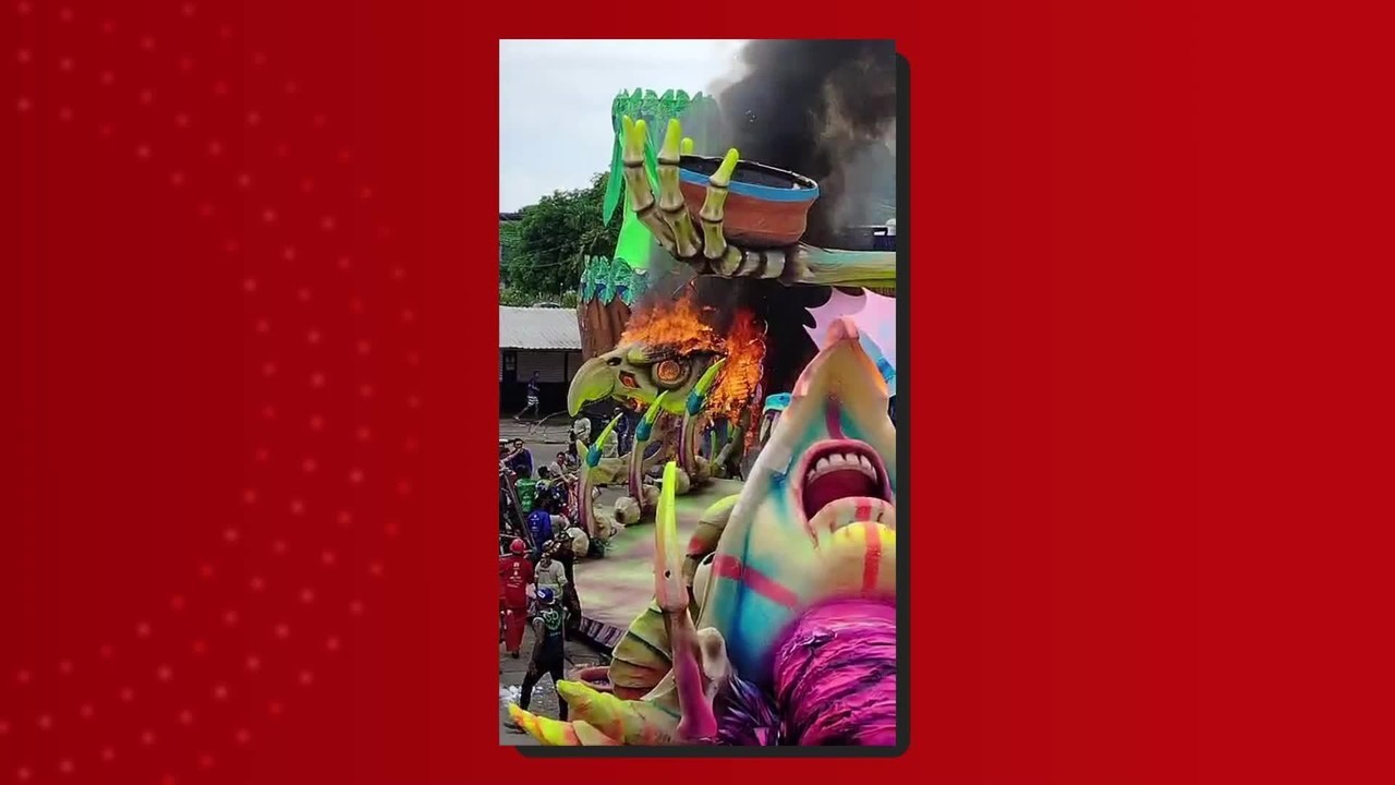 Módulo de alegoria do Boi Caprichoso pega fogo próximo ao bumbódromo de Parintins