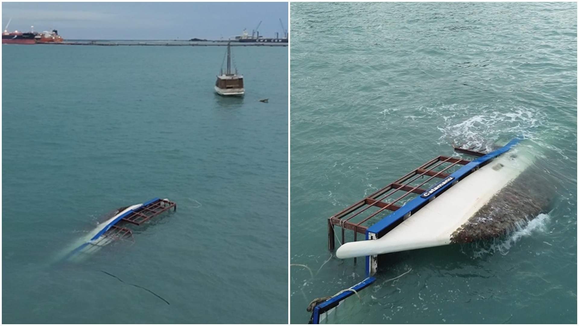 Vídeo: Barco naufraga na orla da Beira-Mar de Fortaleza